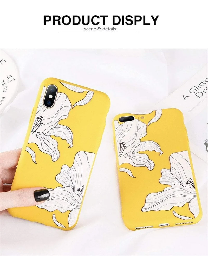 USLION Case For iPhone XS MAX XR 8 Plus Flower Smile Letter Phone Cases For iPhone X 7 6 6S Plus Soft TPU Silicone Back Cover