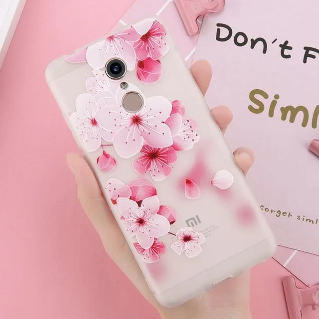 USLION 3D Flower Phone Case For Xiaomi POCOPHONE F1 8 8 SE 6 6X Mix 2 Redmi 6 6 Pro 4X 5A 4 5 Plus Note 4 5 4X 5A Soft TPU Cover