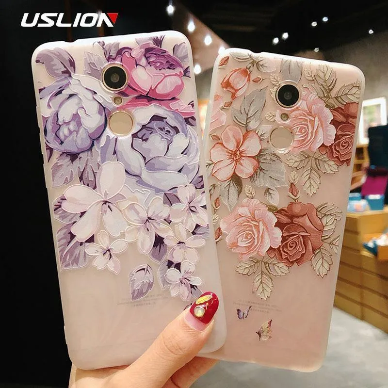 USLION 3D Flower Phone Case For Xiaomi POCOPHONE F1 8 8 SE 6 6X Mix 2 Redmi 6 6 Pro 4X 5A 4 5 Plus Note 4 5 4X 5A Soft TPU Cover