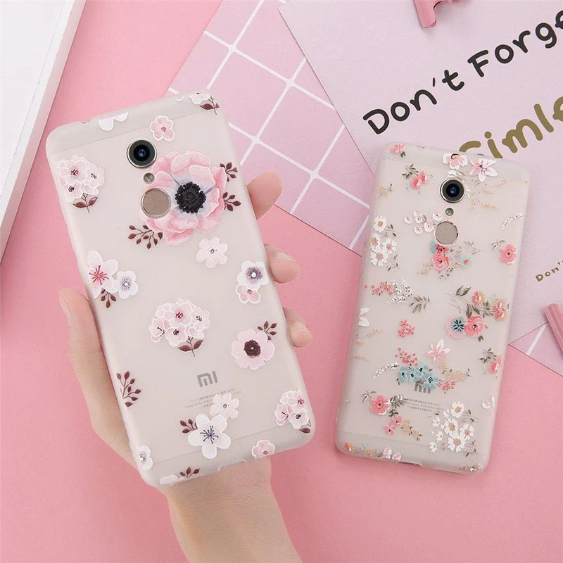 USLION 3D Flower Phone Case For Xiaomi POCOPHONE F1 8 8 SE 6 6X Mix 2 Redmi 6 6 Pro 4X 5A 4 5 Plus Note 4 5 4X 5A Soft TPU Cover