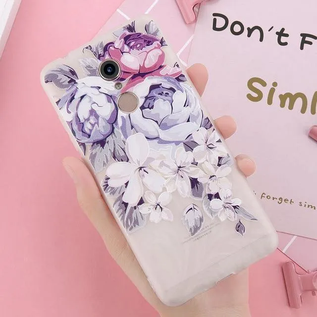 USLION 3D Flower Phone Case For Xiaomi POCOPHONE F1 8 8 SE 6 6X Mix 2 Redmi 6 6 Pro 4X 5A 4 5 Plus Note 4 5 4X 5A Soft TPU Cover