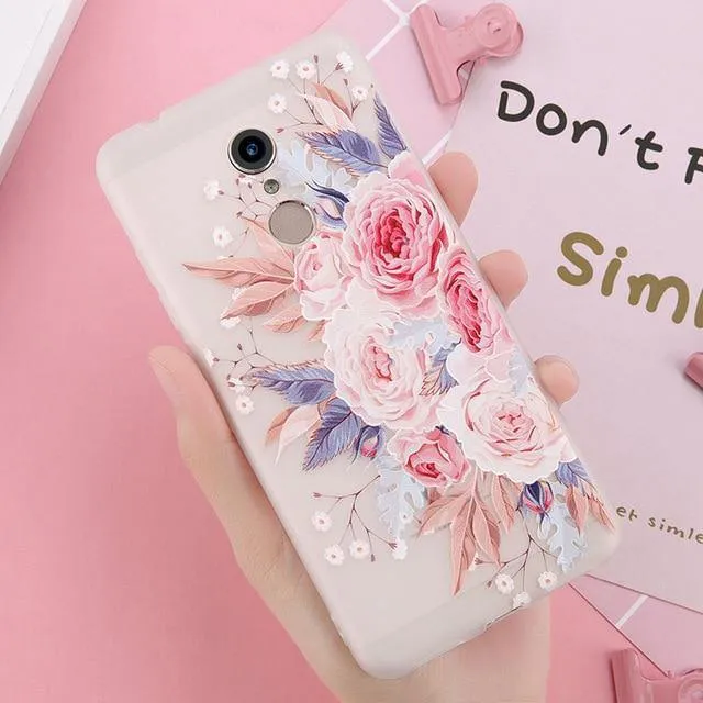 USLION 3D Flower Phone Case For Xiaomi POCOPHONE F1 8 8 SE 6 6X Mix 2 Redmi 6 6 Pro 4X 5A 4 5 Plus Note 4 5 4X 5A Soft TPU Cover
