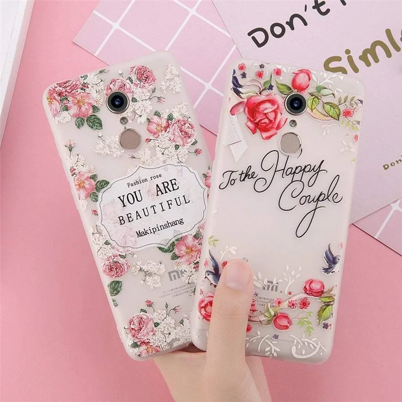 USLION 3D Flower Phone Case For Xiaomi POCOPHONE F1 8 8 SE 6 6X Mix 2 Redmi 6 6 Pro 4X 5A 4 5 Plus Note 4 5 4X 5A Soft TPU Cover
