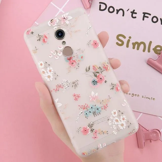 USLION 3D Flower Phone Case For Xiaomi POCOPHONE F1 8 8 SE 6 6X Mix 2 Redmi 6 6 Pro 4X 5A 4 5 Plus Note 4 5 4X 5A Soft TPU Cover