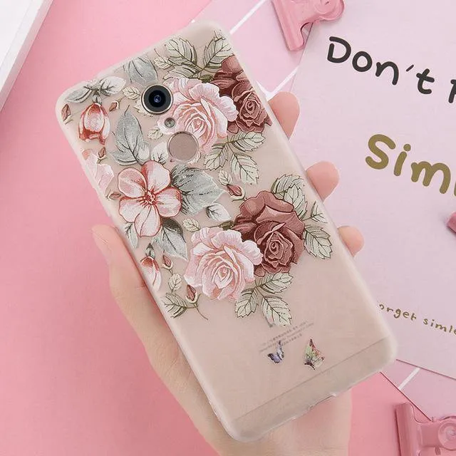 USLION 3D Flower Phone Case For Xiaomi POCOPHONE F1 8 8 SE 6 6X Mix 2 Redmi 6 6 Pro 4X 5A 4 5 Plus Note 4 5 4X 5A Soft TPU Cover