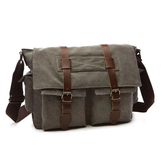 Business Messenger Bags für Männer Student A++ Canvas Crossbody Schultertasche Retro Solid Casual Büro Reisetasche