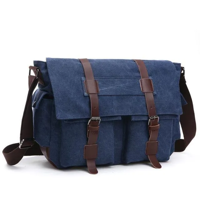 Business Messenger Bags für Männer Student A++ Canvas Crossbody Schultertasche Retro Solid Casual Büro Reisetasche