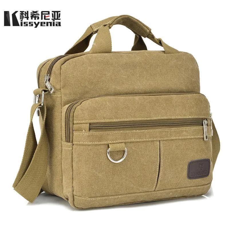 Vintage Canvas Aktentasche Männer Laptop Koffer Reise Handtasche Männer Business Taschen Männliche Messenger Bags Umhängetaschen KS1012