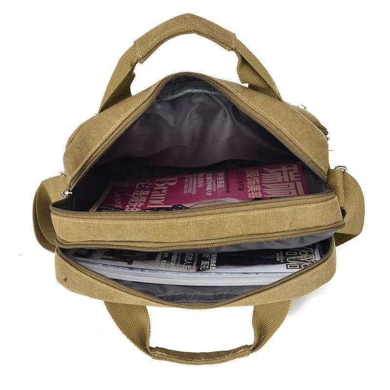 Vintage Canvas Aktentasche Männer Laptop Koffer Reise Handtasche Männer Business Taschen Männliche Messenger Bags Umhängetaschen KS1012