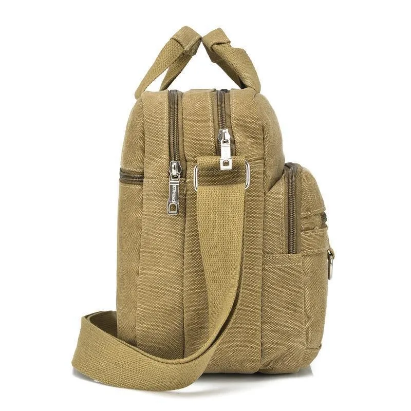 Vintage Canvas Aktentasche Männer Laptop Koffer Reise Handtasche Männer Business Taschen Männliche Messenger Bags Umhängetaschen KS1012