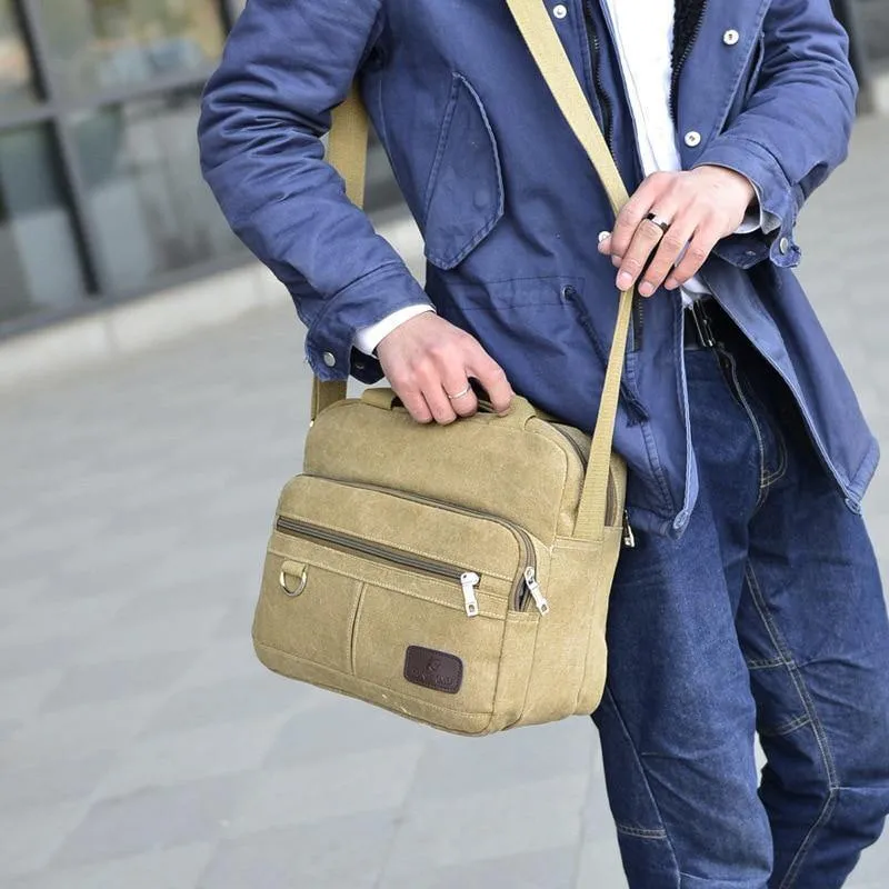 Vintage Canvas Aktentasche Männer Laptop Koffer Reise Handtasche Männer Business Taschen Männliche Messenger Bags Umhängetaschen KS1012