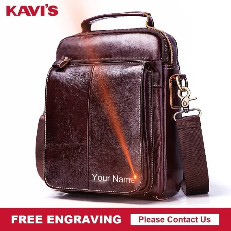 Gravur 100 % echtes Rindsleder Messenger Bag Herren Schultertasche Crossbody Brust Handtasche Mode für Tote Clutch
