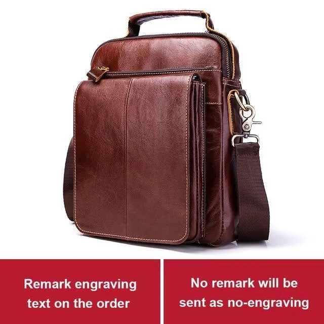 Gravur 100 % echtes Rindsleder Messenger Bag Herren Schultertasche Crossbody Brust Handtasche Mode für Tote Clutch