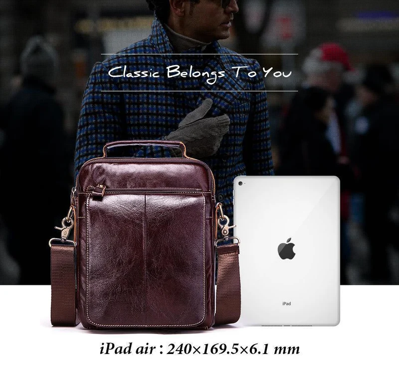 Gravur 100 % echtes Rindsleder Messenger Bag Herren Schultertasche Crossbody Brust Handtasche Mode für Tote Clutch