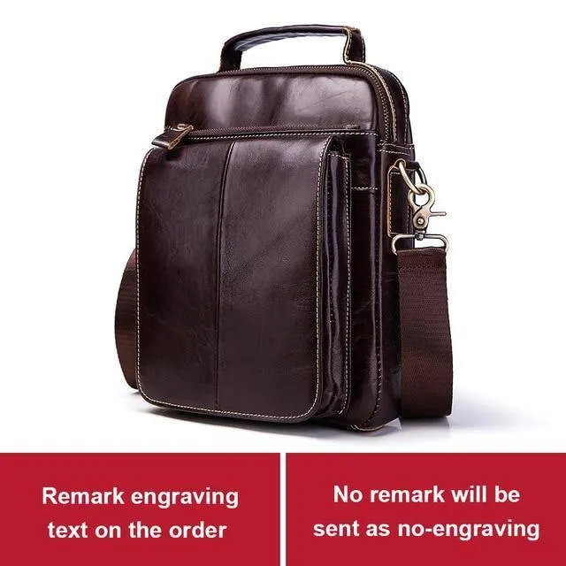 Gravur 100 % echtes Rindsleder Messenger Bag Herren Schultertasche Crossbody Brust Handtasche Mode für Tote Clutch