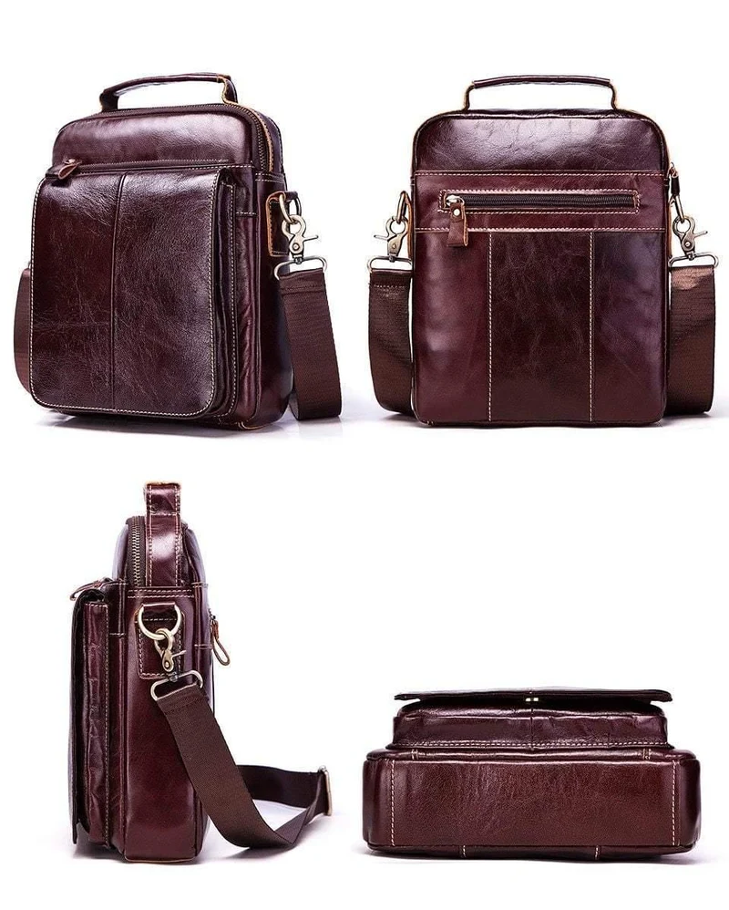 Gravur 100 % echtes Rindsleder Messenger Bag Herren Schultertasche Crossbody Brust Handtasche Mode für Tote Clutch