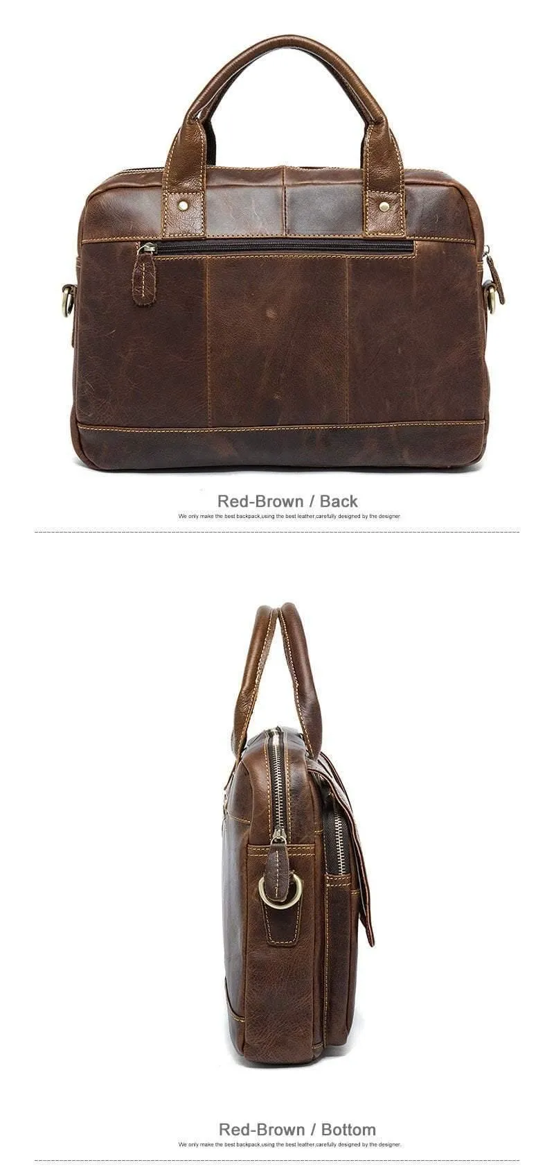 Bag Herren-Umhängetasche Echtes Leder Männertaschen Herren-Aktentasche Laptop 14 '' Tote Crossbody-Taschen für Herren 8002