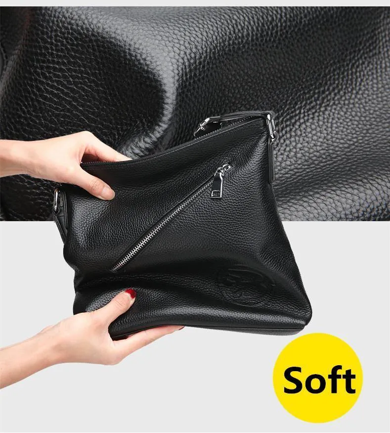 Leder Herren Taschen Männlich Schwarz Rindsleder Umhängetaschen männer Messenger Schulter Tasche Kleine Männer Leder tasche Mann