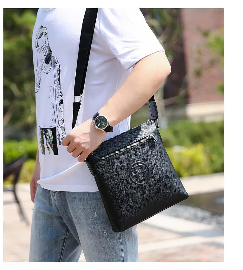 Leder Herren Taschen Männlich Schwarz Rindsleder Umhängetaschen männer Messenger Schulter Tasche Kleine Männer Leder tasche Mann