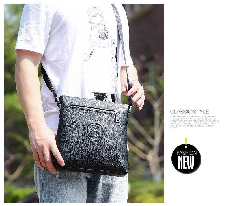 Leder Herren Taschen Männlich Schwarz Rindsleder Umhängetaschen männer Messenger Schulter Tasche Kleine Männer Leder tasche Mann