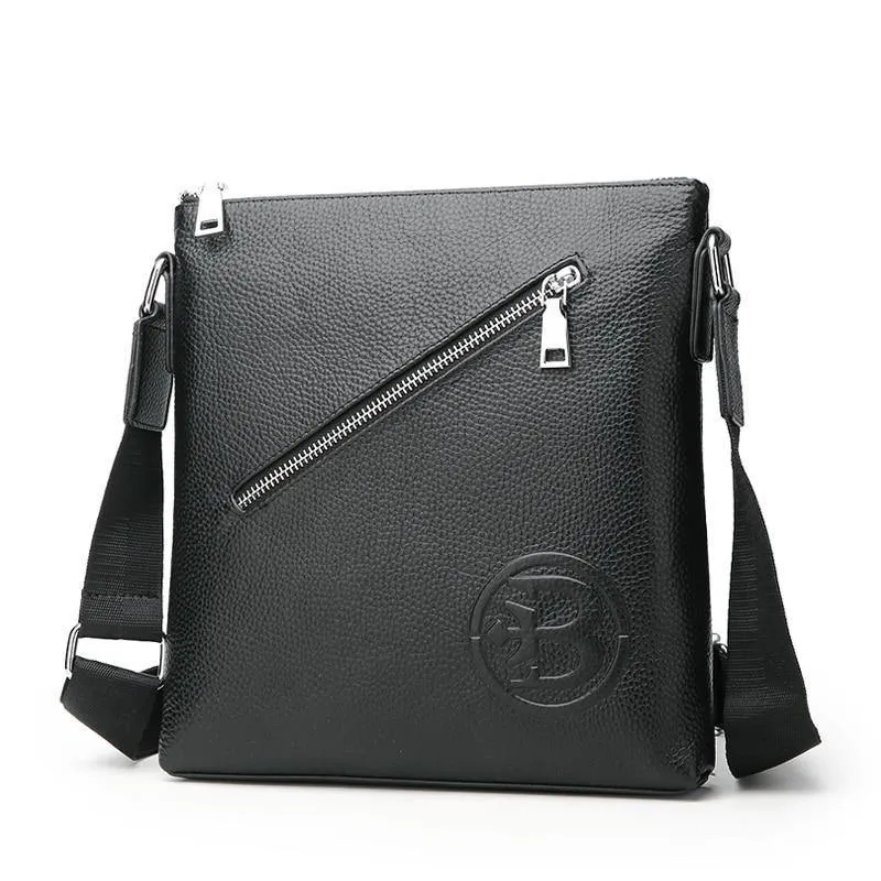 Leder Herren Taschen Männlich Schwarz Rindsleder Umhängetaschen männer Messenger Schulter Tasche Kleine Männer Leder tasche Mann