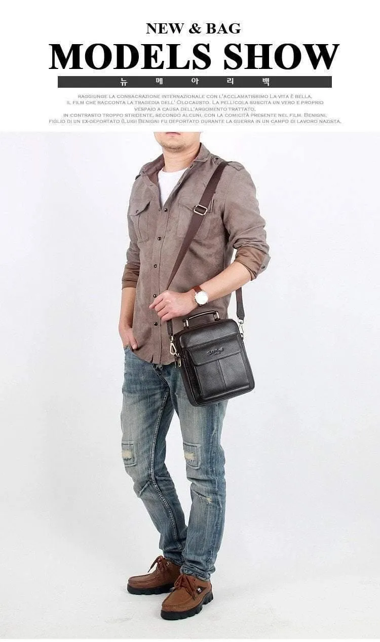 Männer messenger taschen 100% natürliche echte leder handtaschen Berühmte marke männer mode lässig schulter taschen