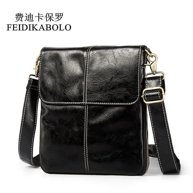 Leder Herren Tasche Mode Leder Umhängetasche Umhängetasche Herren Messenger Bags Kleine Casual Mann Taschen Schwarz