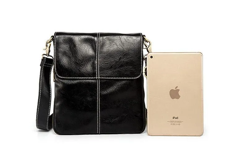 Leder Herren Tasche Mode Leder Umhängetasche Umhängetasche Herren Messenger Bags Kleine Casual Mann Taschen Schwarz