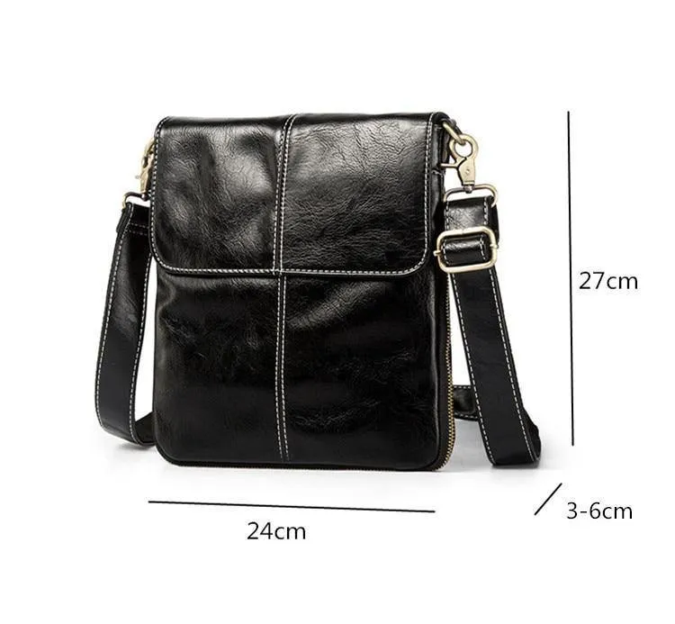 Leder Herren Tasche Mode Leder Umhängetasche Umhängetasche Herren Messenger Bags Kleine Casual Mann Taschen Schwarz
