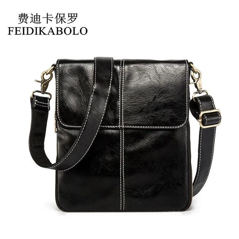 Leder Herren Tasche Mode Leder Umhängetasche Umhängetasche Herren Messenger Bags Kleine Casual Mann Taschen Schwarz