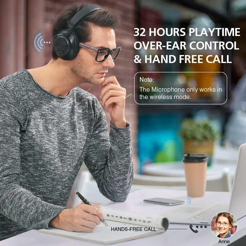 Bluedio T6S Bluetooth-Kopfhörer, kabelloses Headset mit aktiver Geräuschunterdrückung für Telefone und Musik mit Sprachsteuerung