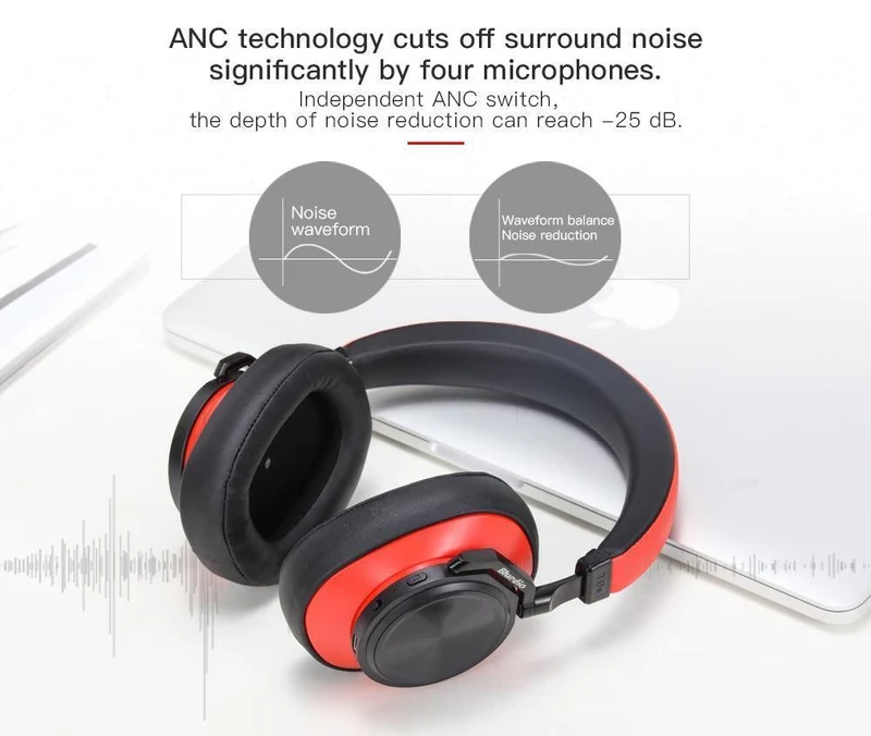 Bluedio T6S Bluetooth-Kopfhörer, kabelloses Headset mit aktiver Geräuschunterdrückung für Telefone und Musik mit Sprachsteuerung