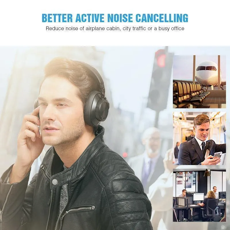 Bluedio T6S Bluetooth-Kopfhörer, kabelloses Headset mit aktiver Geräuschunterdrückung für Telefone und Musik mit Sprachsteuerung