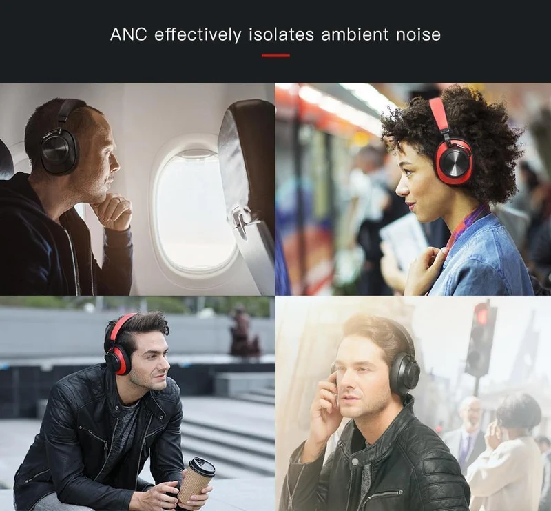 Bluedio T6S Bluetooth-Kopfhörer, kabelloses Headset mit aktiver Geräuschunterdrückung für Telefone und Musik mit Sprachsteuerung