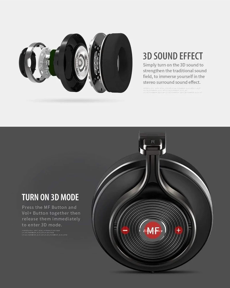 Bluedio T3 Kabelloser Bluetooth-Kopfhörer / Headset mit Bluetooth 4.1 Stereo und Mikrofon für kabellosen Musikkopfhörer