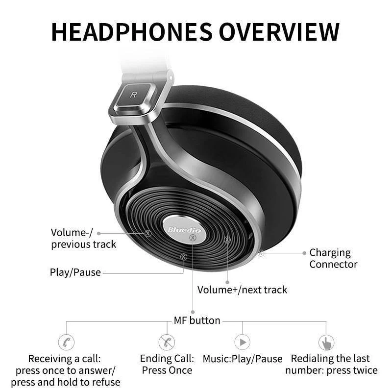 Bluedio T3 Kabelloser Bluetooth-Kopfhörer / Headset mit Bluetooth 4.1 Stereo und Mikrofon für kabellosen Musikkopfhörer