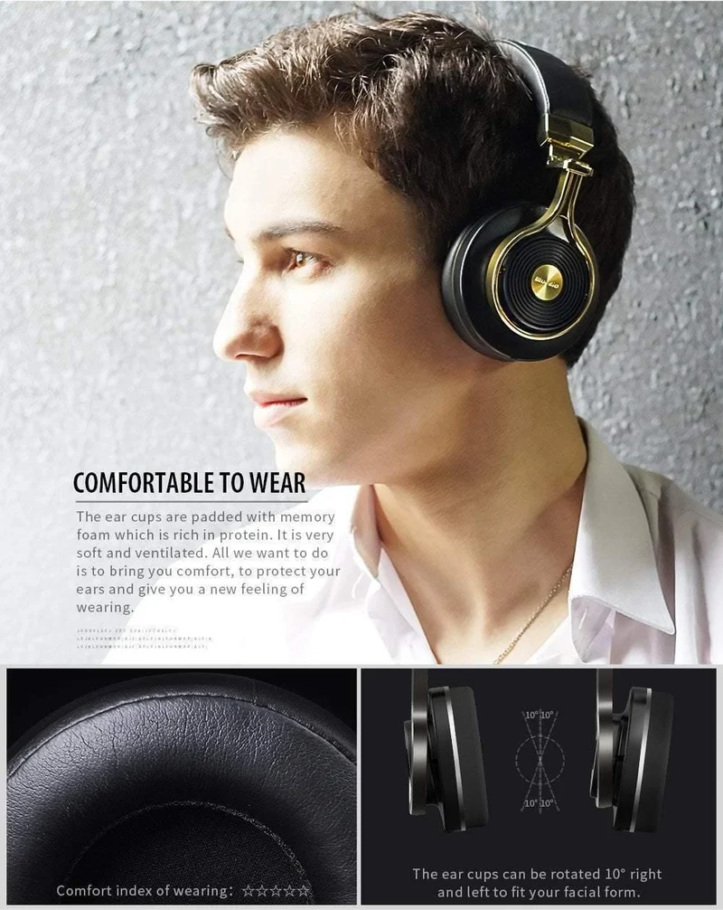 Bluedio T3 Kabelloser Bluetooth-Kopfhörer / Headset mit Bluetooth 4.1 Stereo und Mikrofon für kabellosen Musikkopfhörer