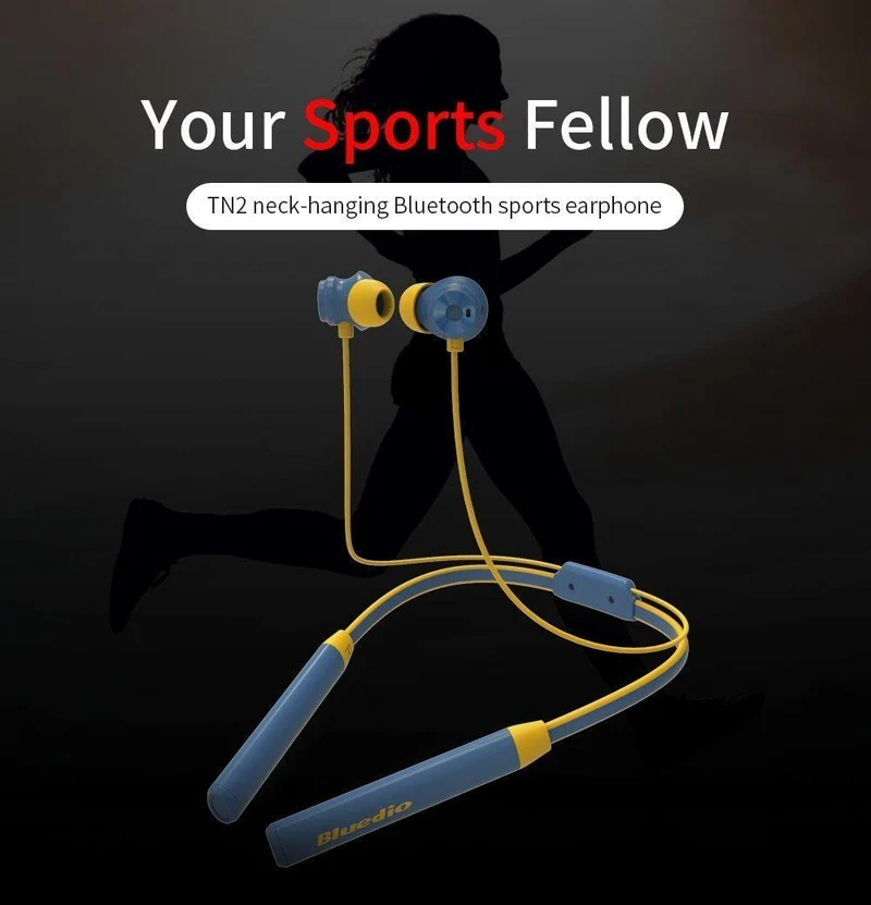 Bluedio TN2 Sports Bluetooth-Kopfhörer mit aktiver Geräuschunterdrückung/Drahtloses Headset für Telefone und Musik