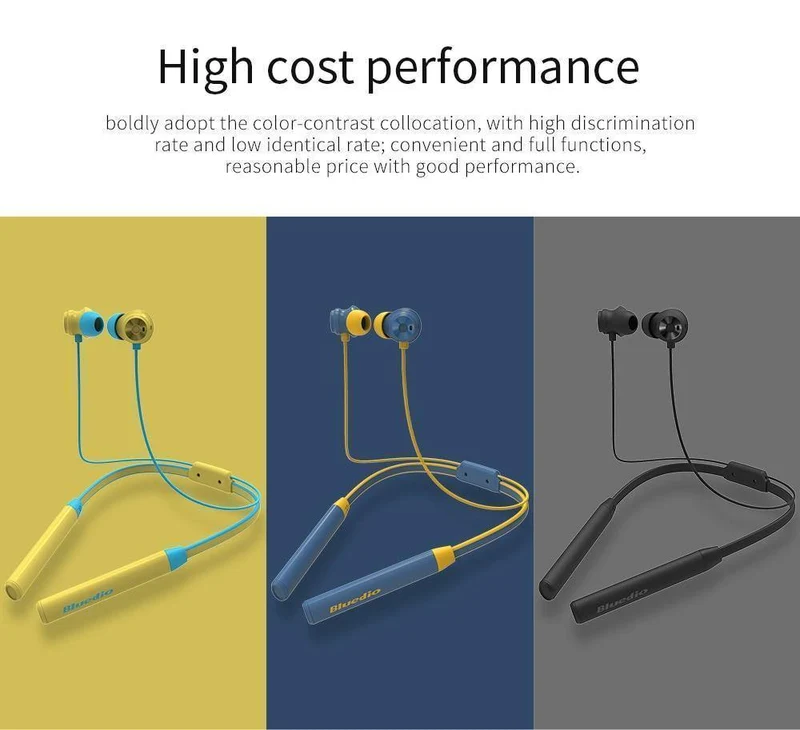 Bluedio TN2 Sports Bluetooth-Kopfhörer mit aktiver Geräuschunterdrückung/Drahtloses Headset für Telefone und Musik