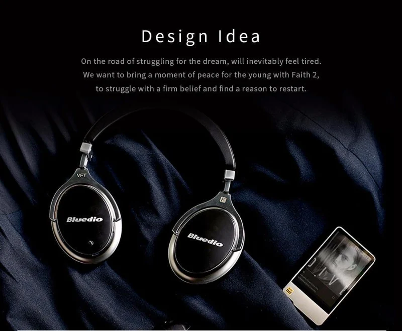 Bluedio F2 Headset mit ANC Wireless Bluetooth-Kopfhörern mit Mikrofonunterstützung für Musik