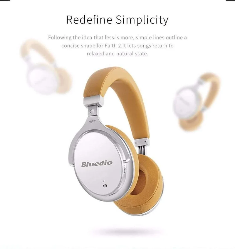 Bluedio F2 Headset mit ANC Wireless Bluetooth-Kopfhörern mit Mikrofonunterstützung für Musik