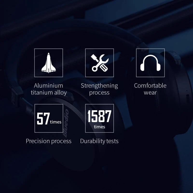 Bluetooth-Kopfhörer Bluedio V2 Kabelloses Headset PPS12-Treiber mit Mikrofon-High-End-Kopfhörer für Telefon und Musik