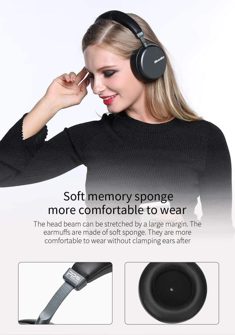 Bluetooth-Kopfhörer Bluedio V2 Kabelloses Headset PPS12-Treiber mit Mikrofon-High-End-Kopfhörer für Telefon und Musik