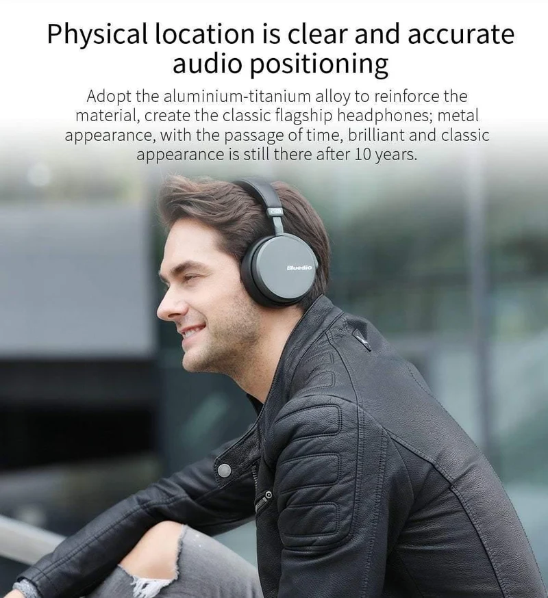 Bluetooth-Kopfhörer Bluedio V2 Kabelloses Headset PPS12-Treiber mit Mikrofon-High-End-Kopfhörer für Telefon und Musik