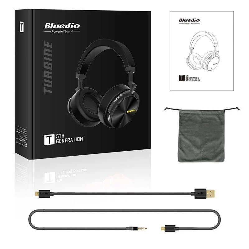 Bluedio T5 Active Noise Cancelling Drahtlose Bluetooth-Kopfhörer Tragbares Headset mit Mikrofon für Telefone und Musik