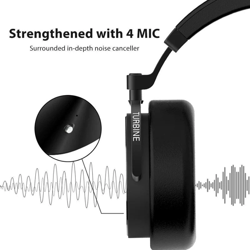 Bluedio T5 Active Noise Cancelling Drahtlose Bluetooth-Kopfhörer Tragbares Headset mit Mikrofon für Telefone und Musik
