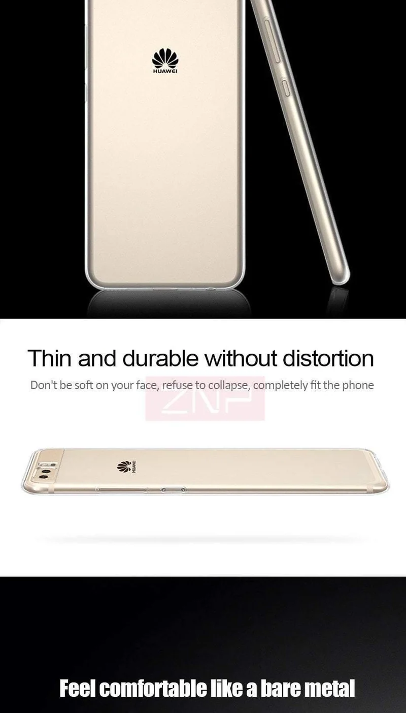 ZNP Silicone Soft TPU Transparent Case For Huawei P10 P10 Plus High Quality Transparent Cover Cases For Huawei P10 lite P10 Case