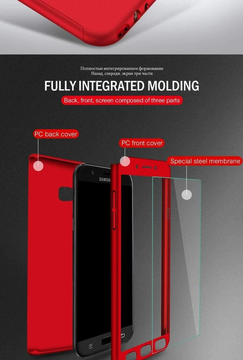 ZNP 360 Full Protection Cover Case For Samsung Galaxy J4 J6 Plus 2018 With Glass Phone Case For Samsung J8 A7 A8 Plus 2018 Case