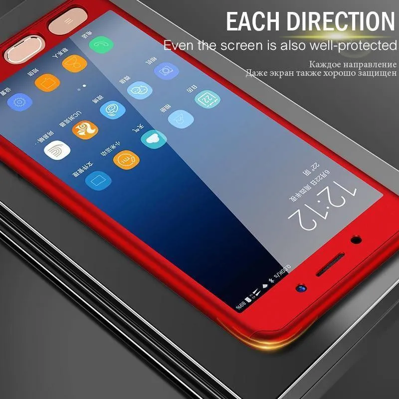 ZNP 360 Full Protection Cover Case For Samsung Galaxy J4 J6 Plus 2018 With Glass Phone Case For Samsung J8 A7 A8 Plus 2018 Case