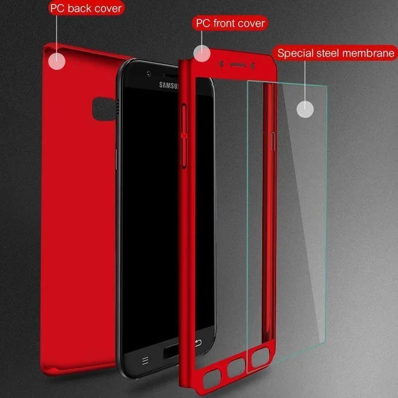 ZNP 360 Full Protection Cover Case For Samsung Galaxy J4 J6 Plus 2018 With Glass Phone Case For Samsung J8 A7 A8 Plus 2018 Case